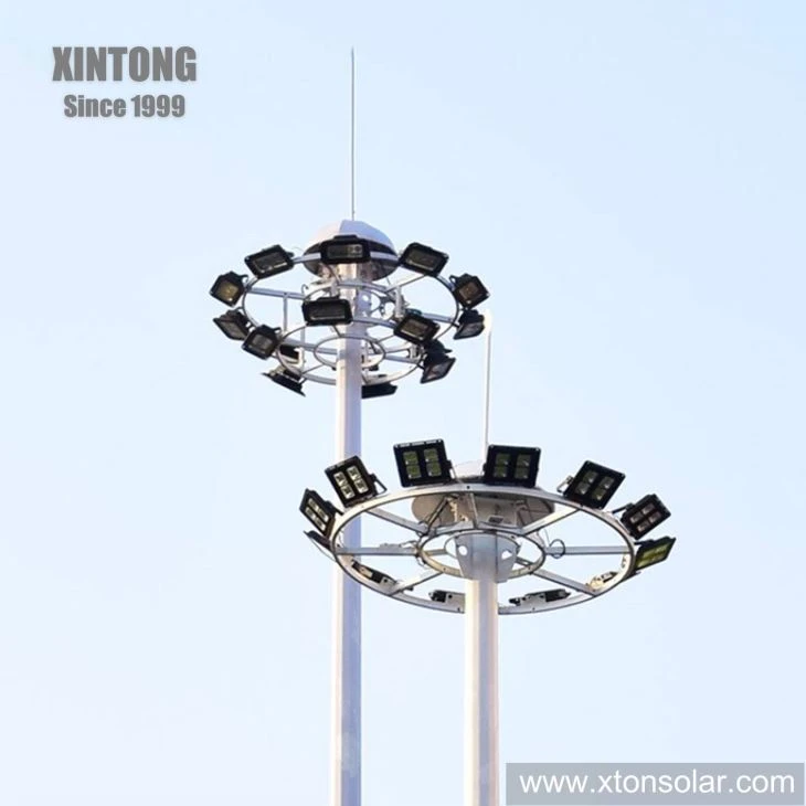 Lampu Tiang Tinggi Luar Ruangan LED Pengangkatan Otomatis 40m
