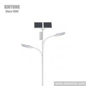 Kontrol Otomatis Lampu Jalan LED Surya Lengan Ganda Baterai Digantung